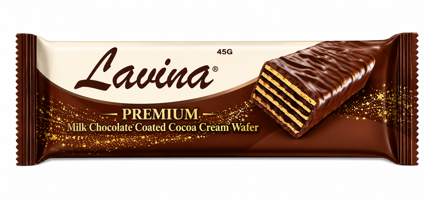 Lavina Premium Milk Chocolate Coated Cocoa Cream Wafer Lavina Premium Milk Chocolate Coated Cocoa Cream Wafer