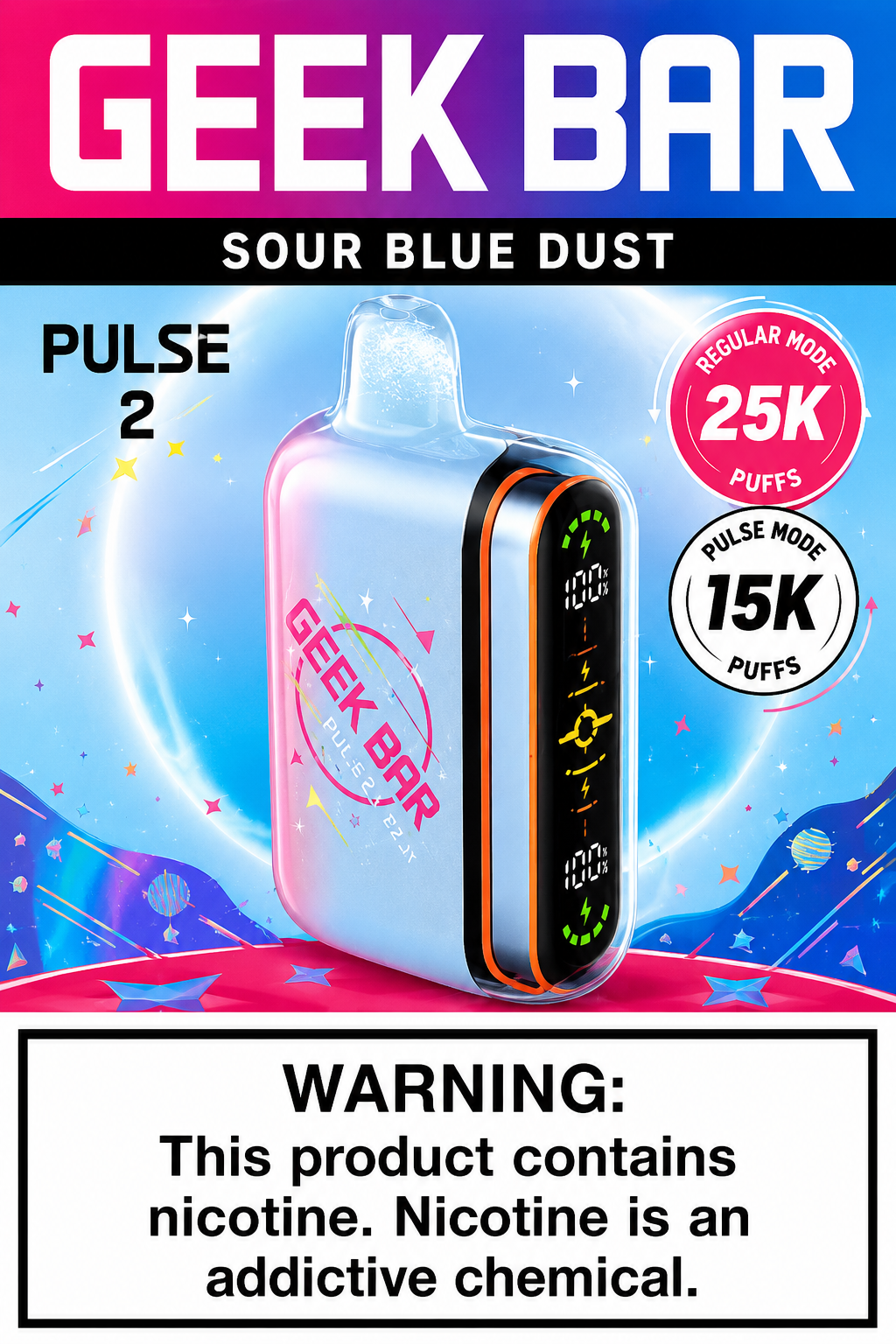 Geek Bar Pulse 2 Sour Blue Dust Geek Bar Pulse 2 Sour Blue Dust