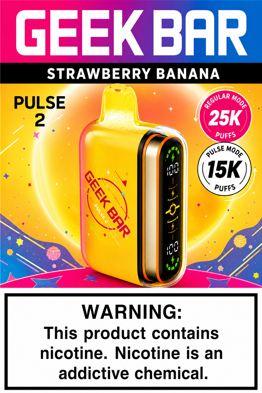 Geek Bar Pulse 2 Strawberry Banana Geek Bar Pulse 2 Strawberry Banana