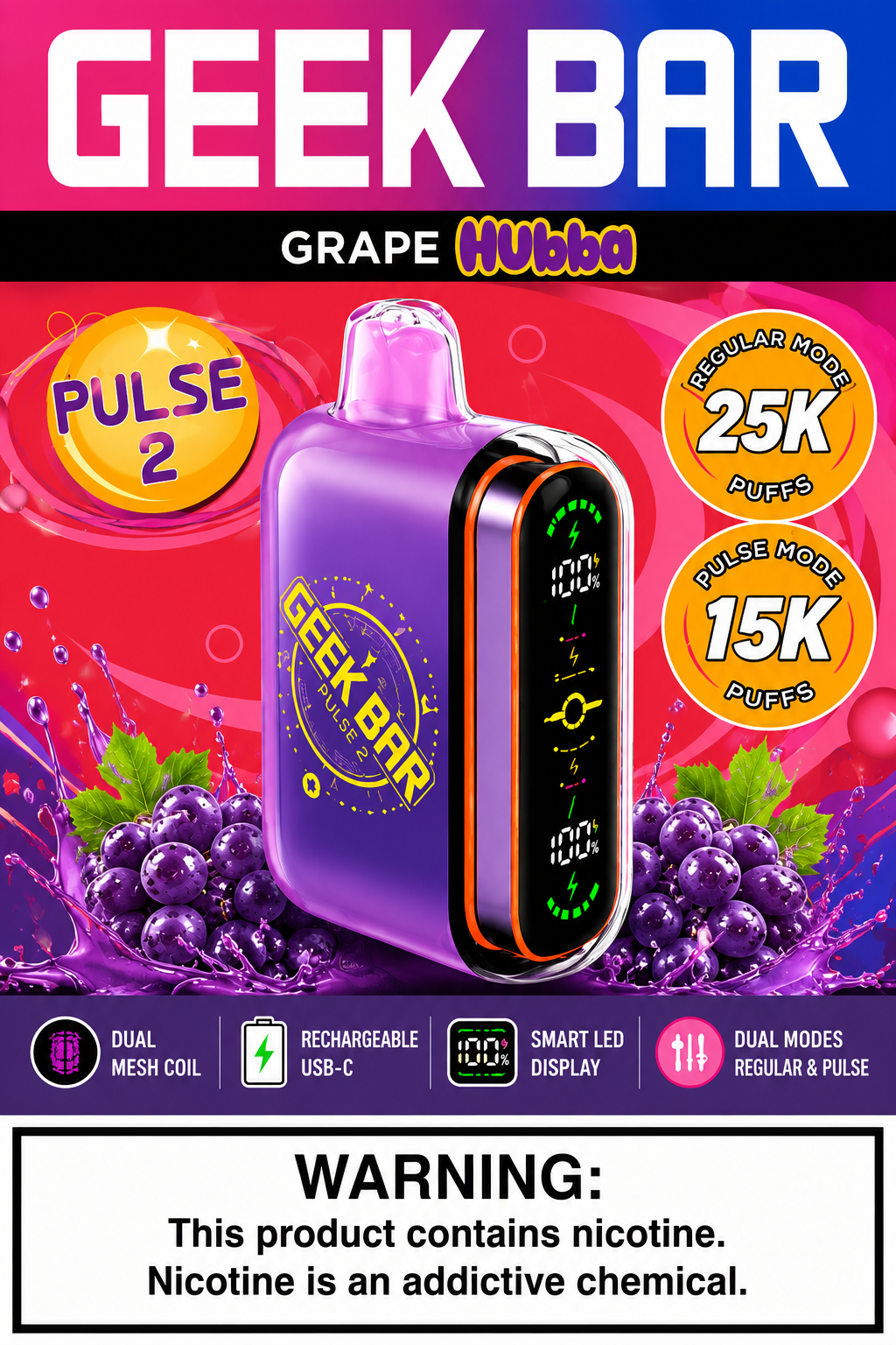 Geek Bar Pulse X Grape Hubba Geek Bar Pulse X Grape Hubba