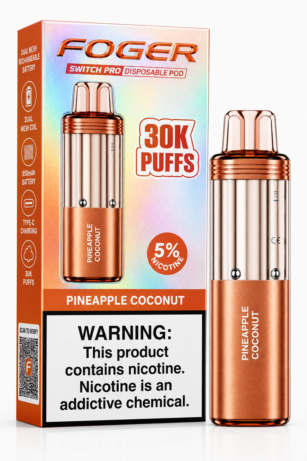 FOGER Pineapple Coconut 30K Puffs | Switch Pro FOGER Pineapple Coconut 30K Puffs | Switch Pro