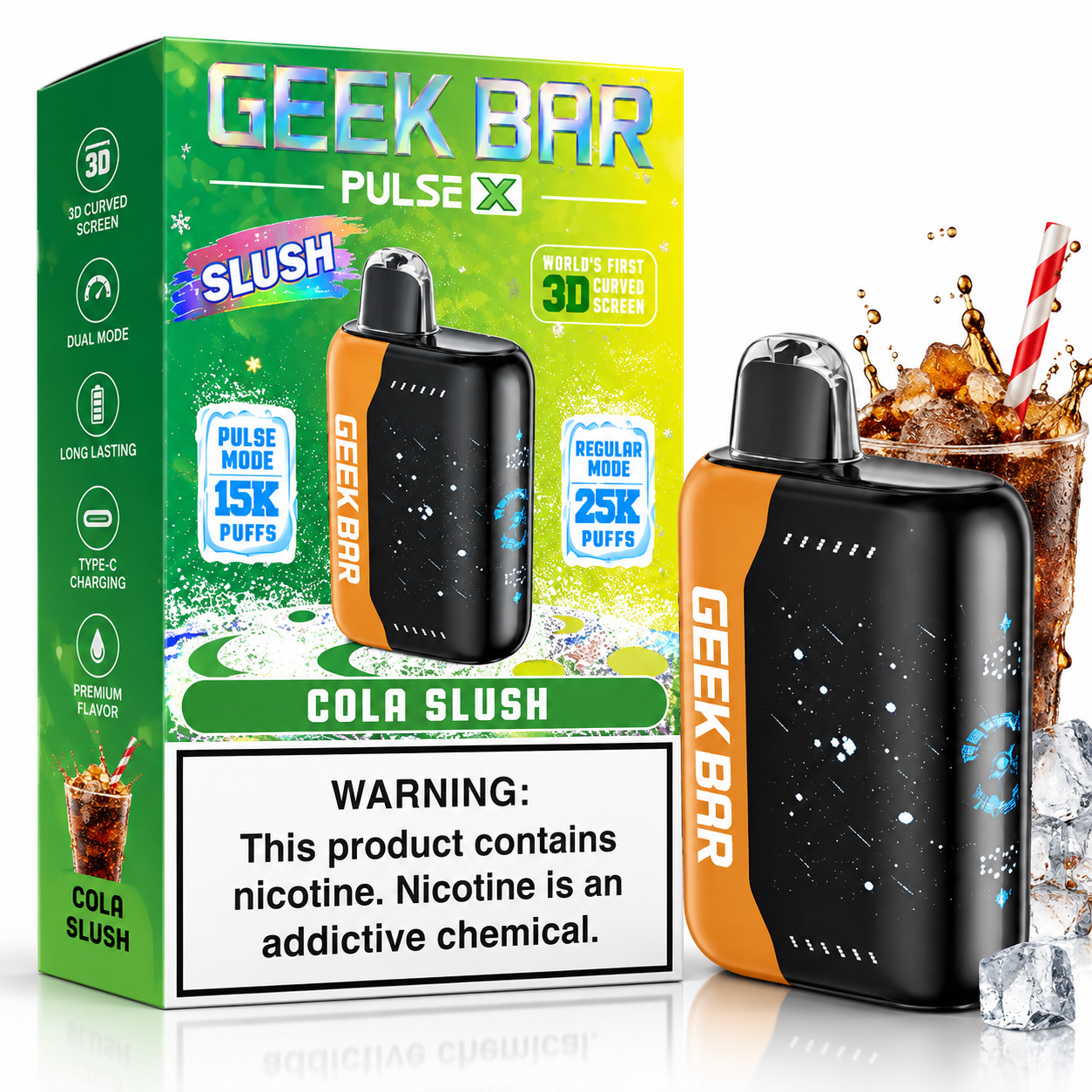 Geek Bar Pulse X 25K Disposable Vape β Cola Slush Geek Bar Pulse X 25K Disposable Vape β Cola Slush