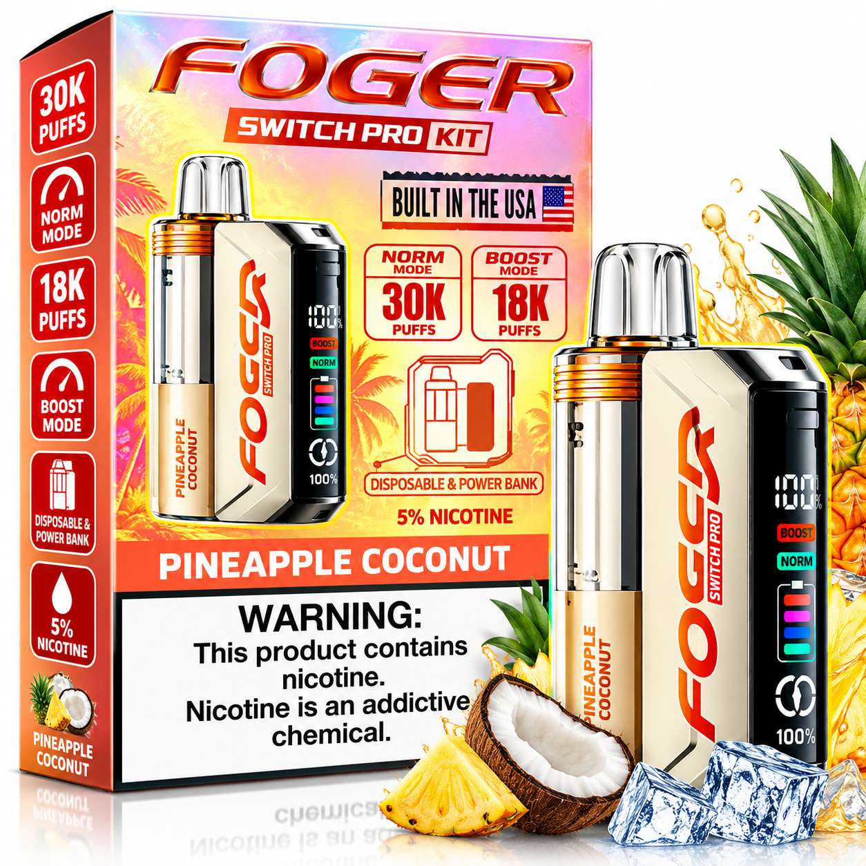 102 Pineapple Coconut Foger Switch Pro Kit 30K Disposable Vape - Image 1