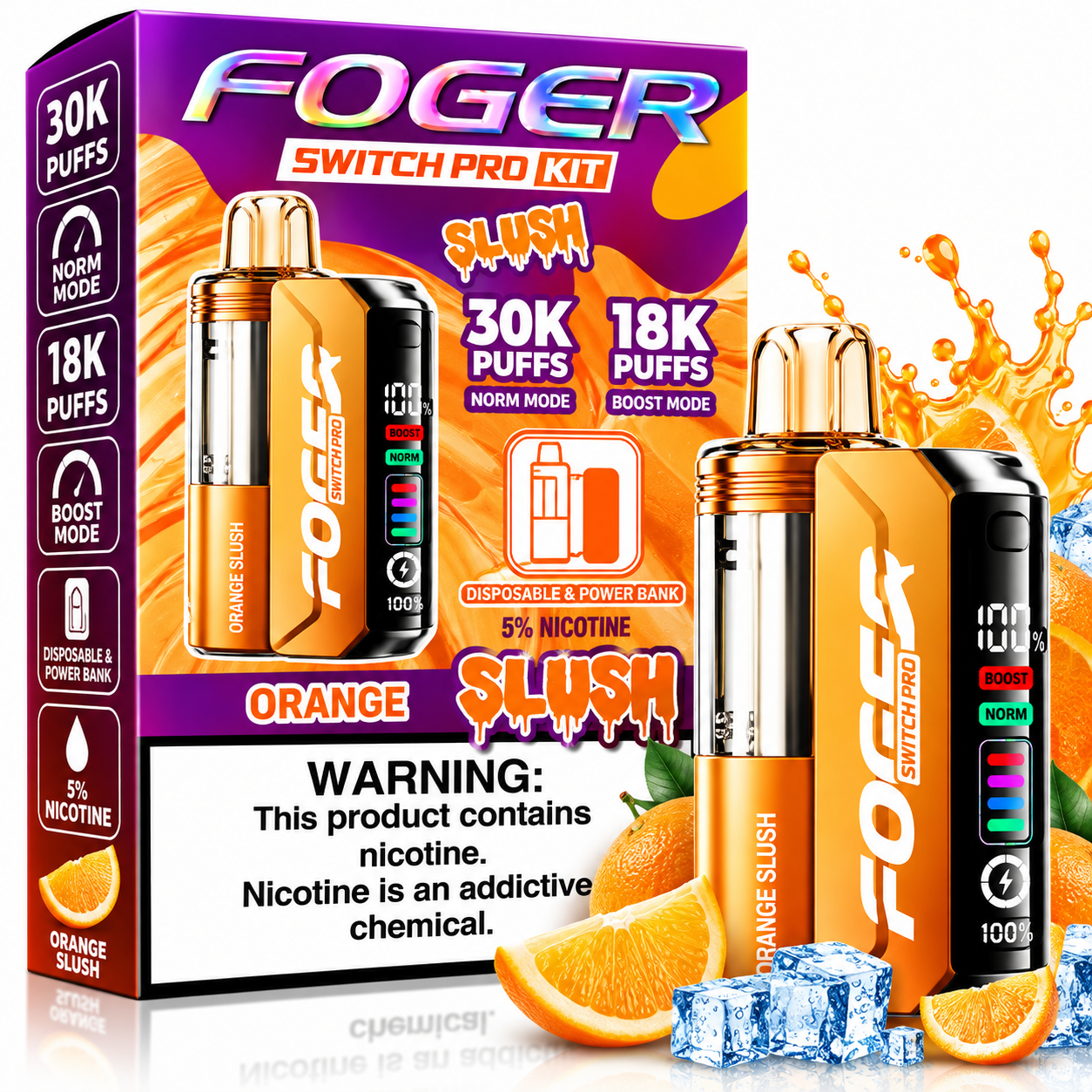 203 Orange Slush Foger Switch Pro Kit 30K Disposable Vape - Image 1