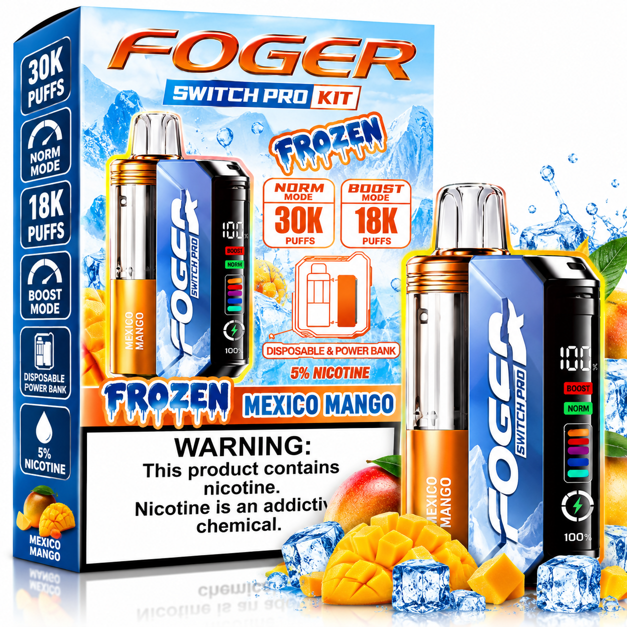 205 Mexico Mango Foger Switch Pro Kit 30K Disposable Vape - Image 1