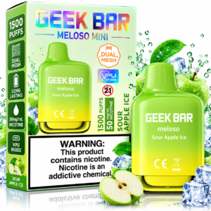 Geek Bar Meloso Mini 1500 Puffs Disposable Vape – Sour Apple Ice