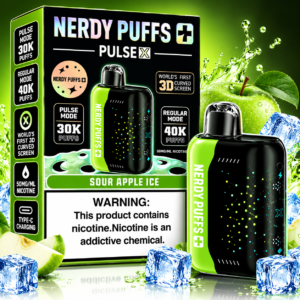 Nerdy Puffs Pulse X 40K Disposable Vape – Sour Apple Ice