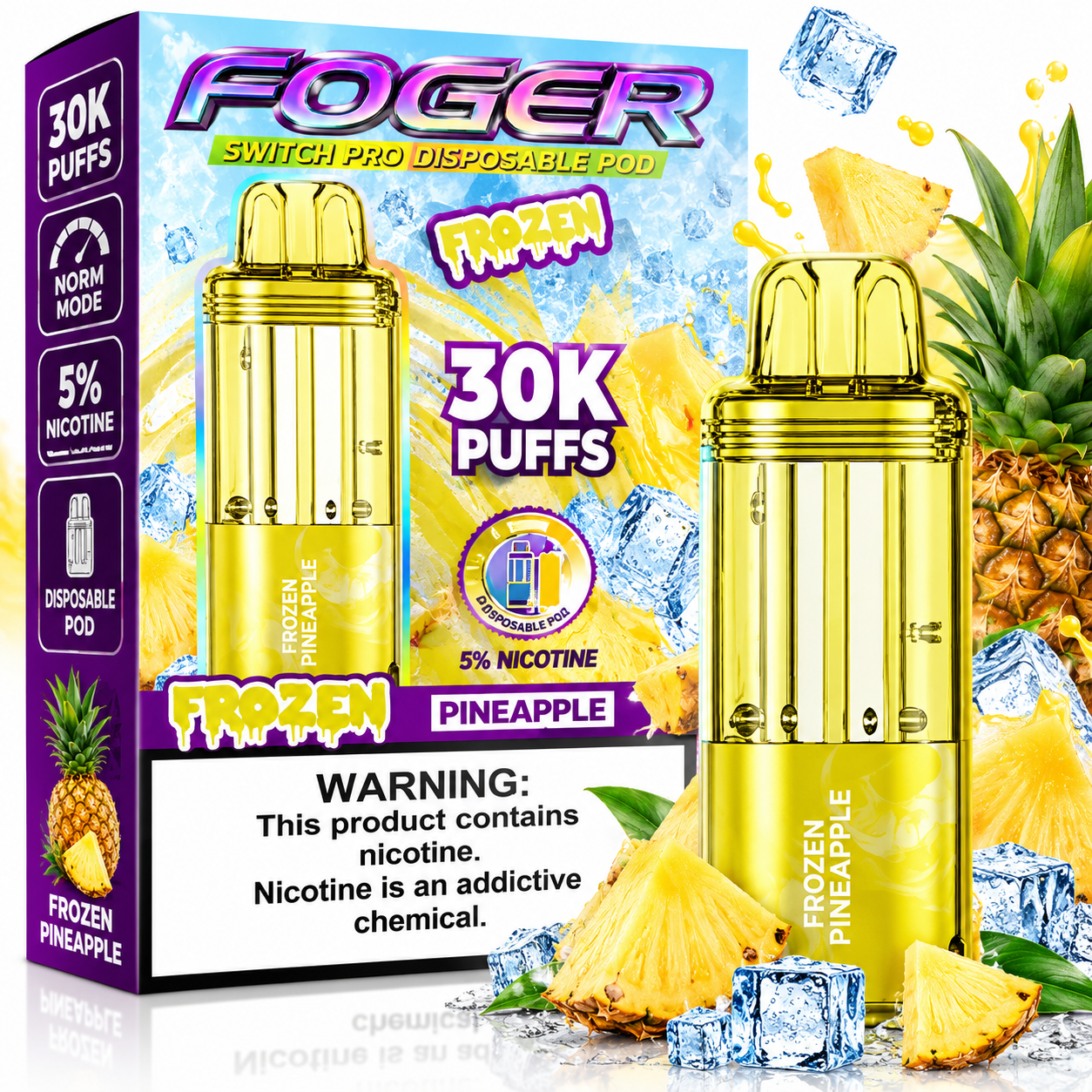 602 Foger Switch Pro 30K Disposable Pod β Frozen Pineapple - Image 1