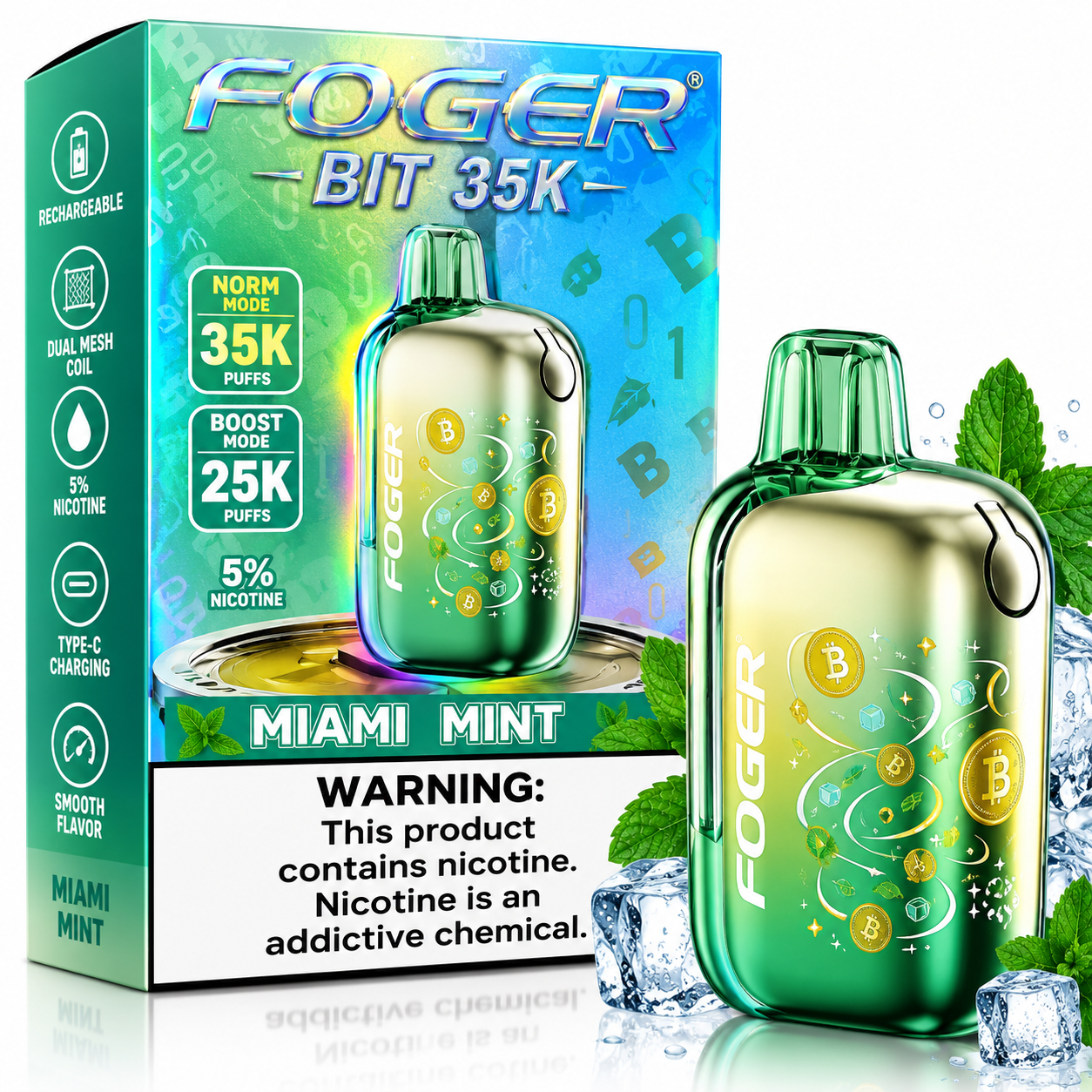 Foger Bit 35K Disposable Vape β Miami Mint Foger Bit 35K Disposable Vape β Miami Mint