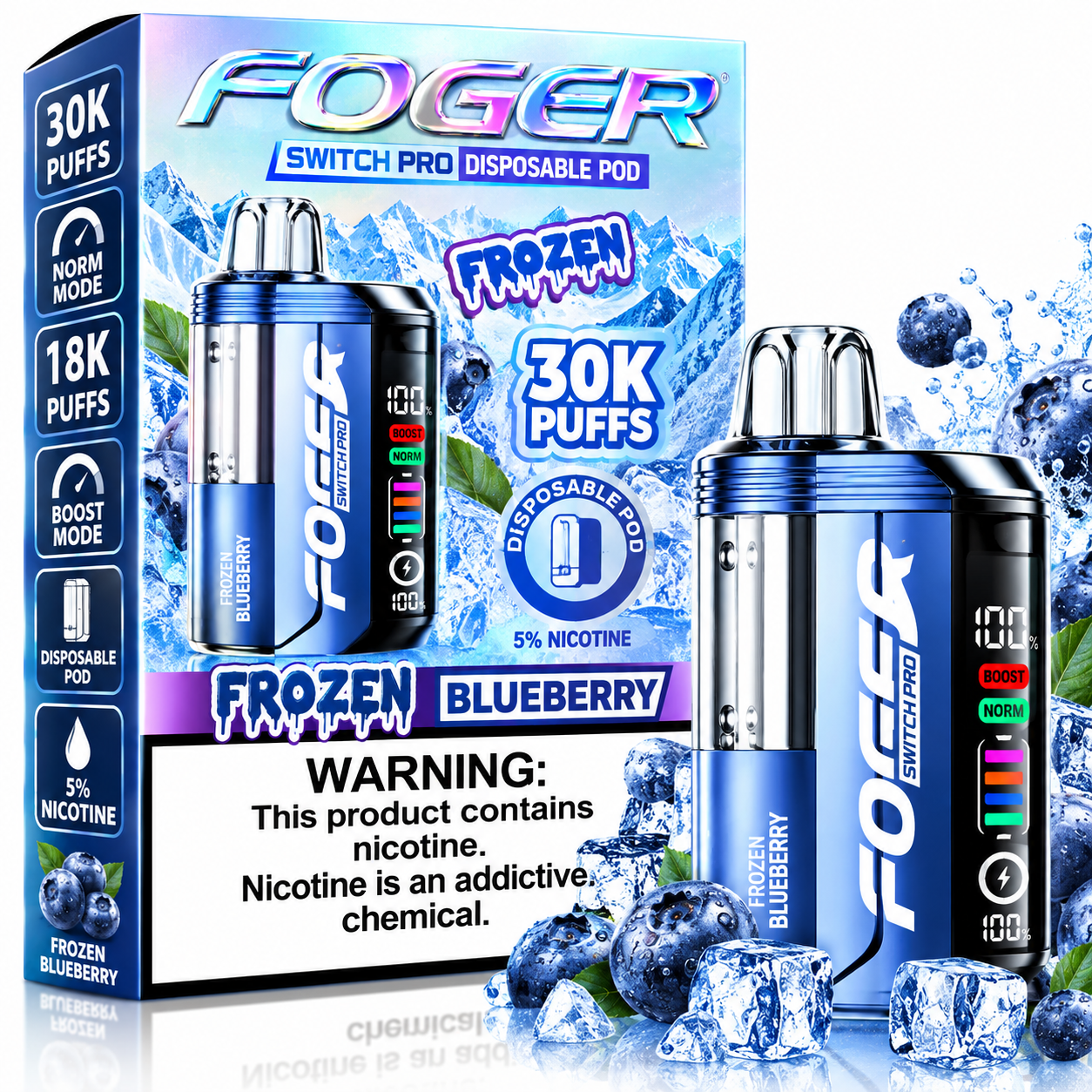 603 Foger Switch Pro 30K Disposable Pod β Frozen Blueberry - Image 1