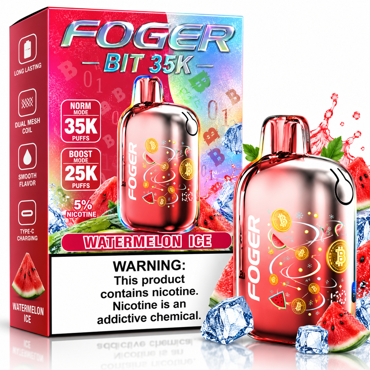 Foger Bit 35K Watermelon Ice Disposable Vape Foger Bit 35K Watermelon Ice Disposable Vape