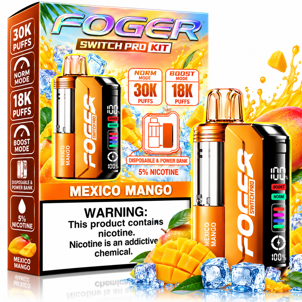 605.1 Mexico Mango Foger Switch Pro Kit 30K Disposable Vape - Image 1