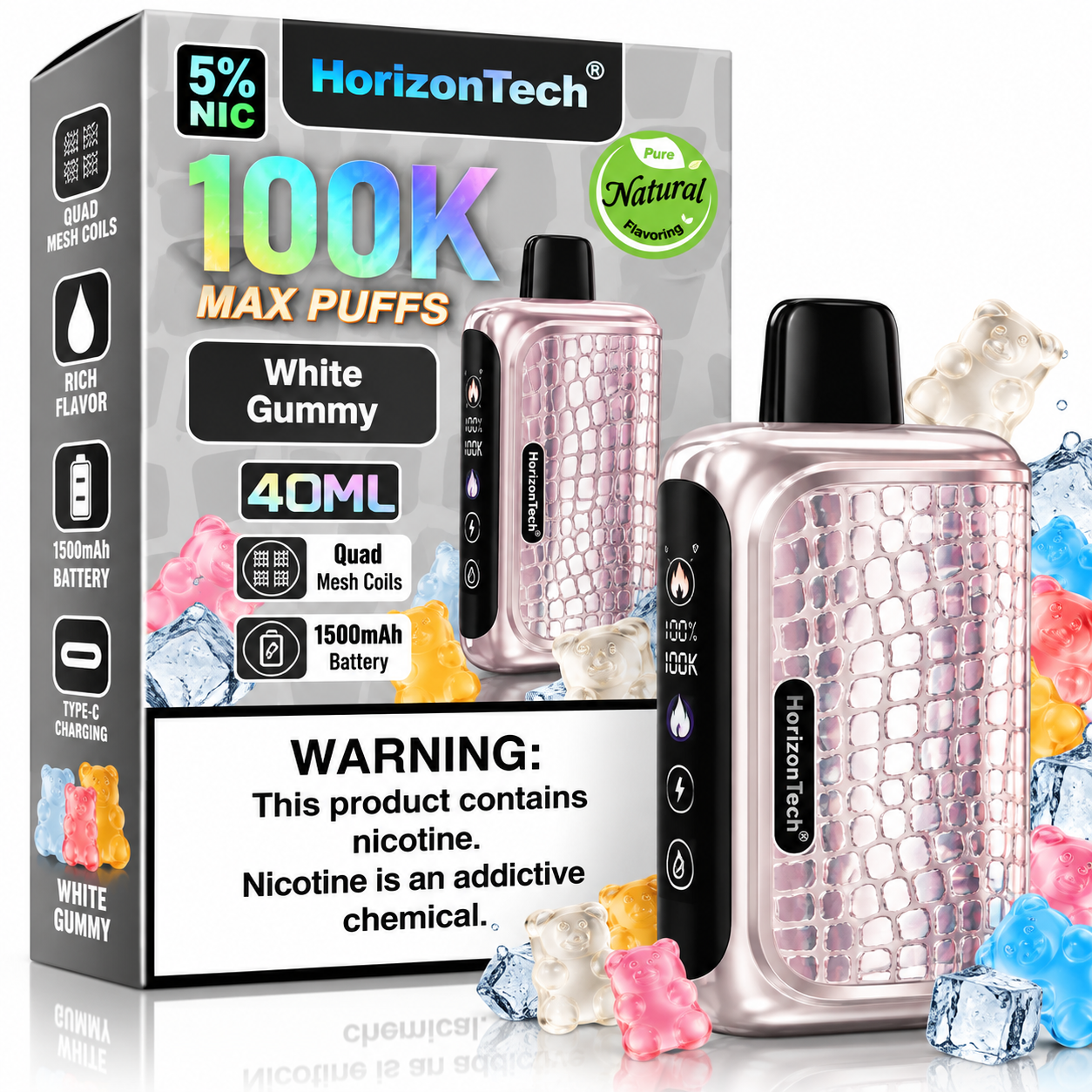 HorizonTech 100K Disposable Vape – White Gummy HorizonTech 100K Disposable Vape – White Gummy