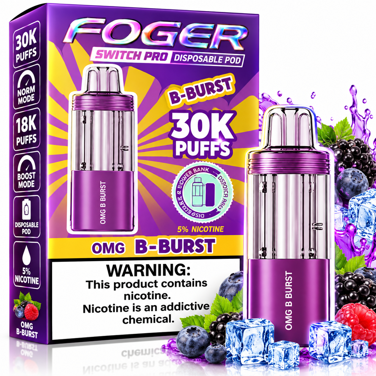 607 Foger Switch Pro 30K Disposable Pod β OMG B-Burst - Image 1