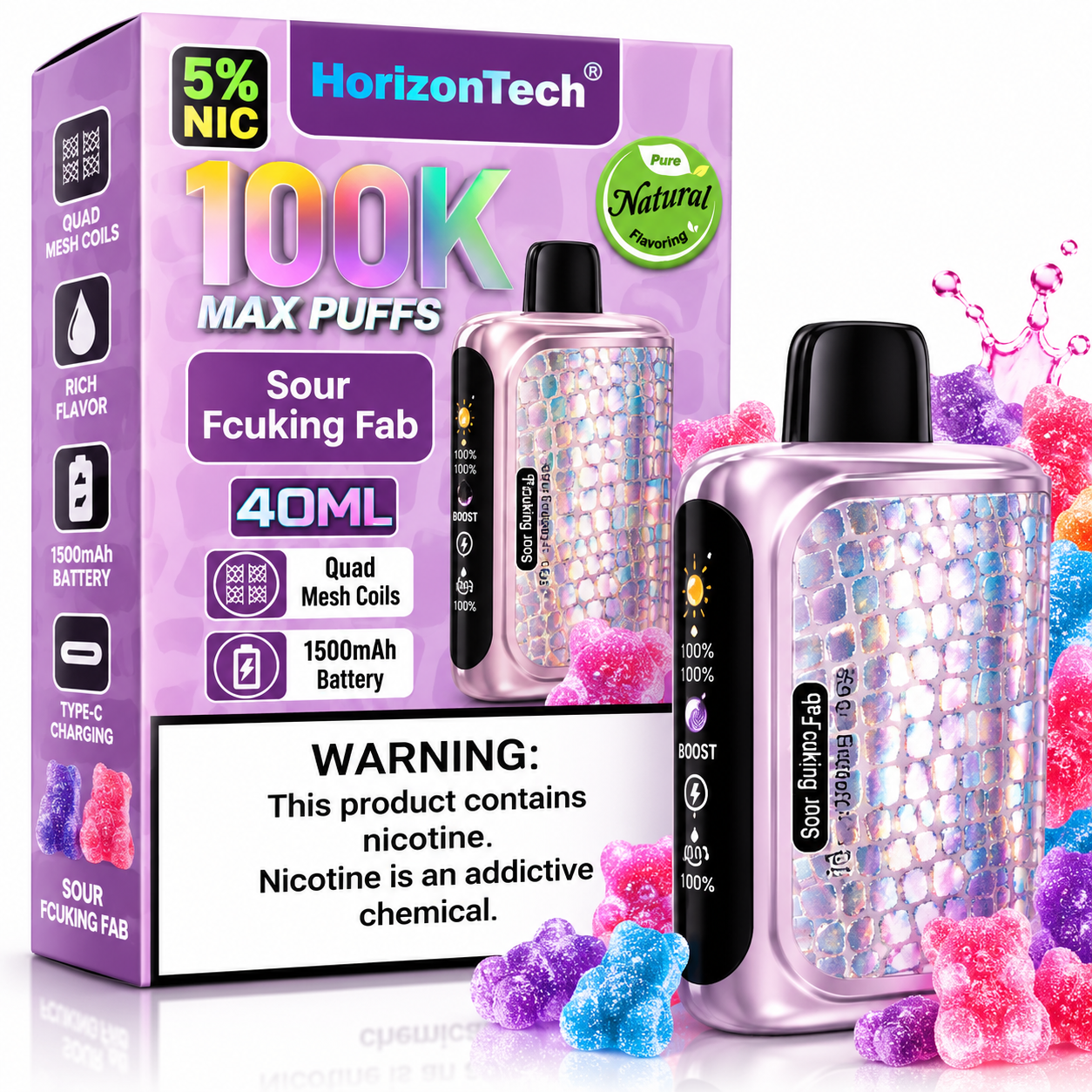 HorizonTech 100K Disposable Vape – Sour Fcuking Fab HorizonTech 100K Disposable Vape – Sour Fcuking Fab