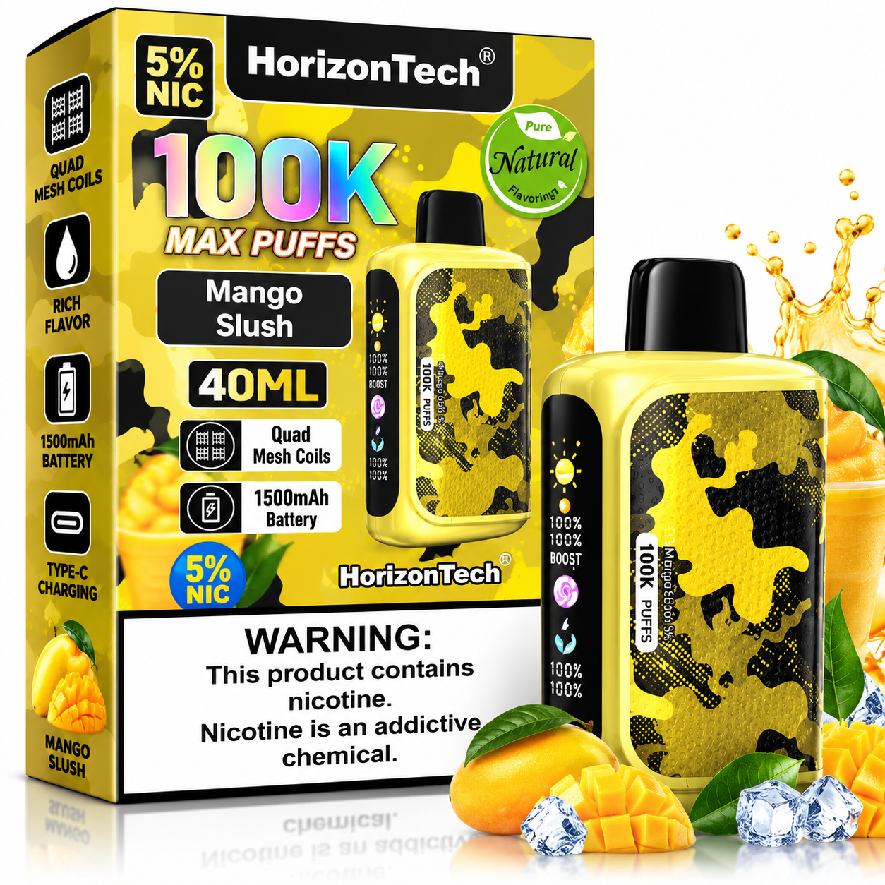 Mango Slush HorizonTech 100K Disposable Vape Mango Slush HorizonTech 100K Disposable Vape