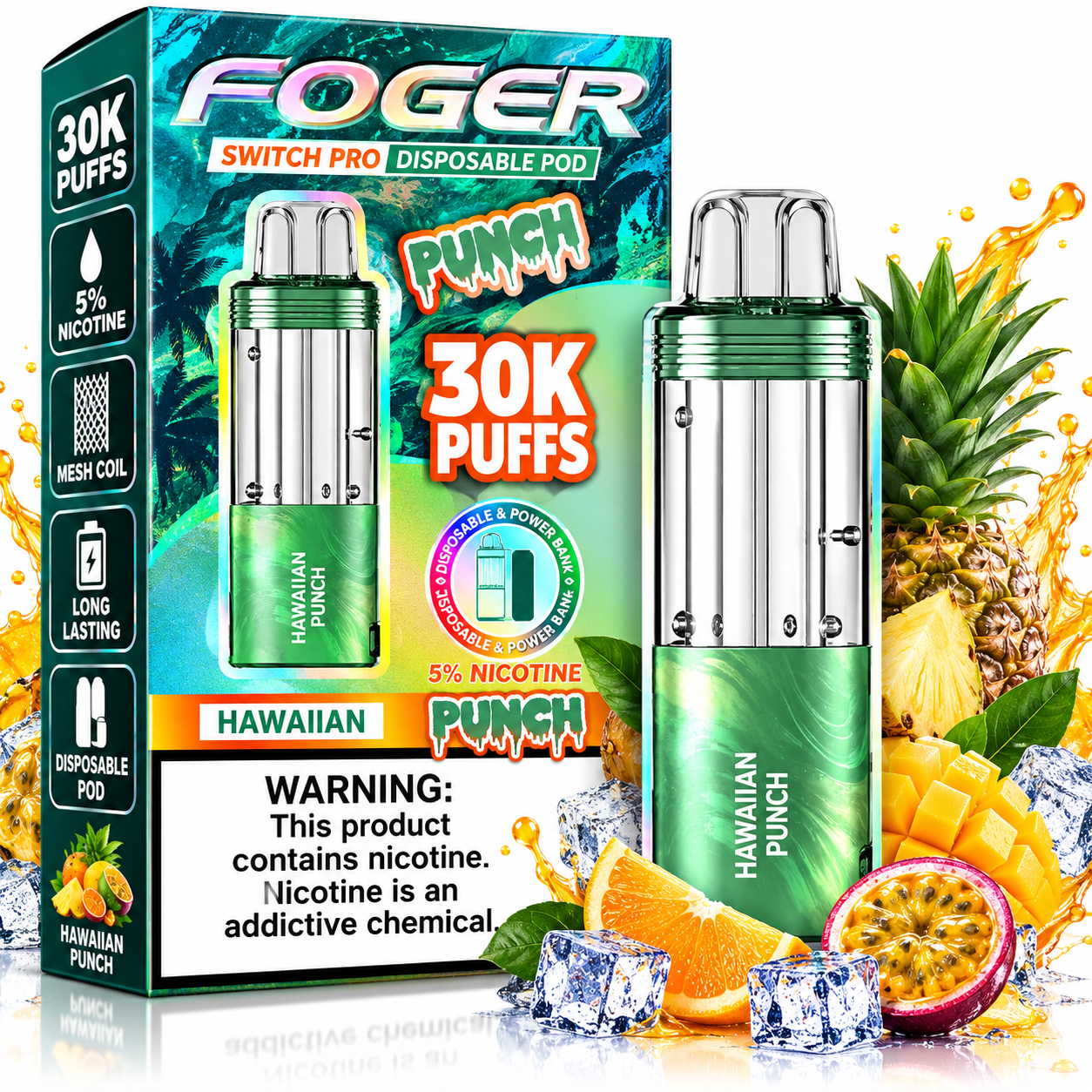 639 Foger Switch Pro 30K Disposable Pod β Hawaiian Punch - Image 1