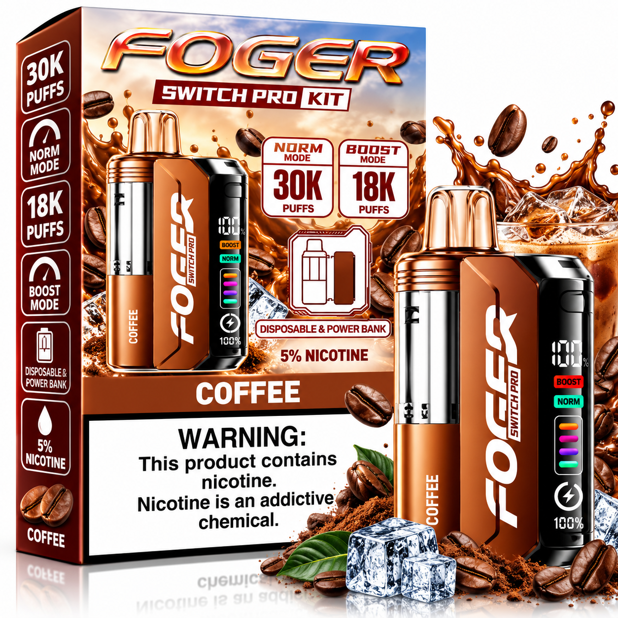802 Coffee Foger Switch Pro Kit 30K Disposable Vape - Image 1