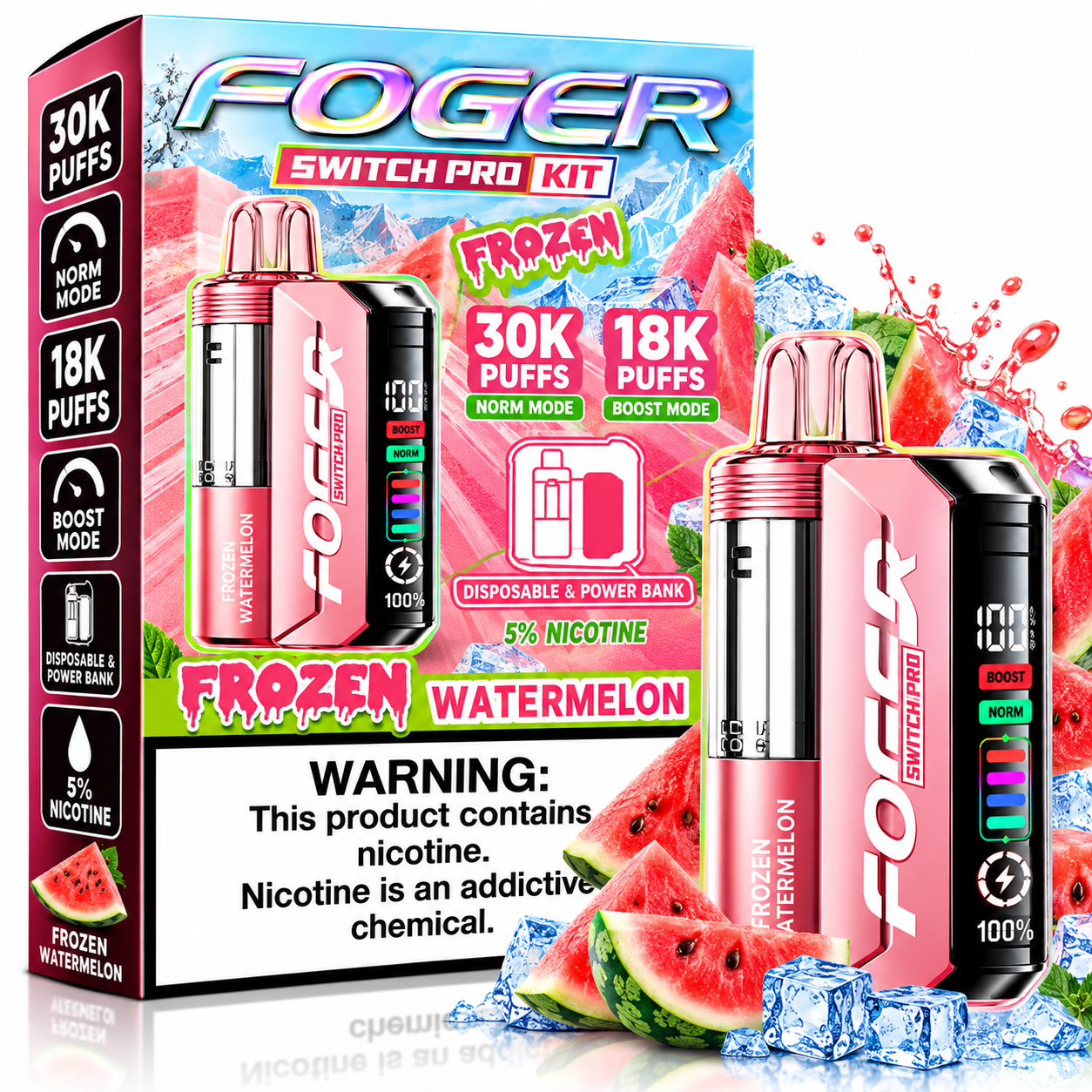 803 Frozen Watermelon Foger Switch Pro Kit 30K Disposable Vape - Image 1